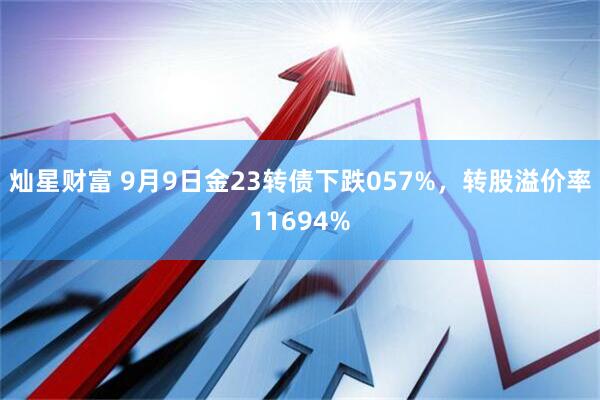 灿星财富 9月9日金23转债下跌057%，转股溢价率11694%